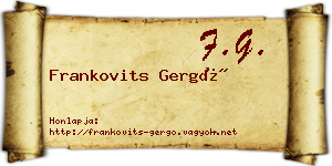Frankovits Gergő névjegykártya